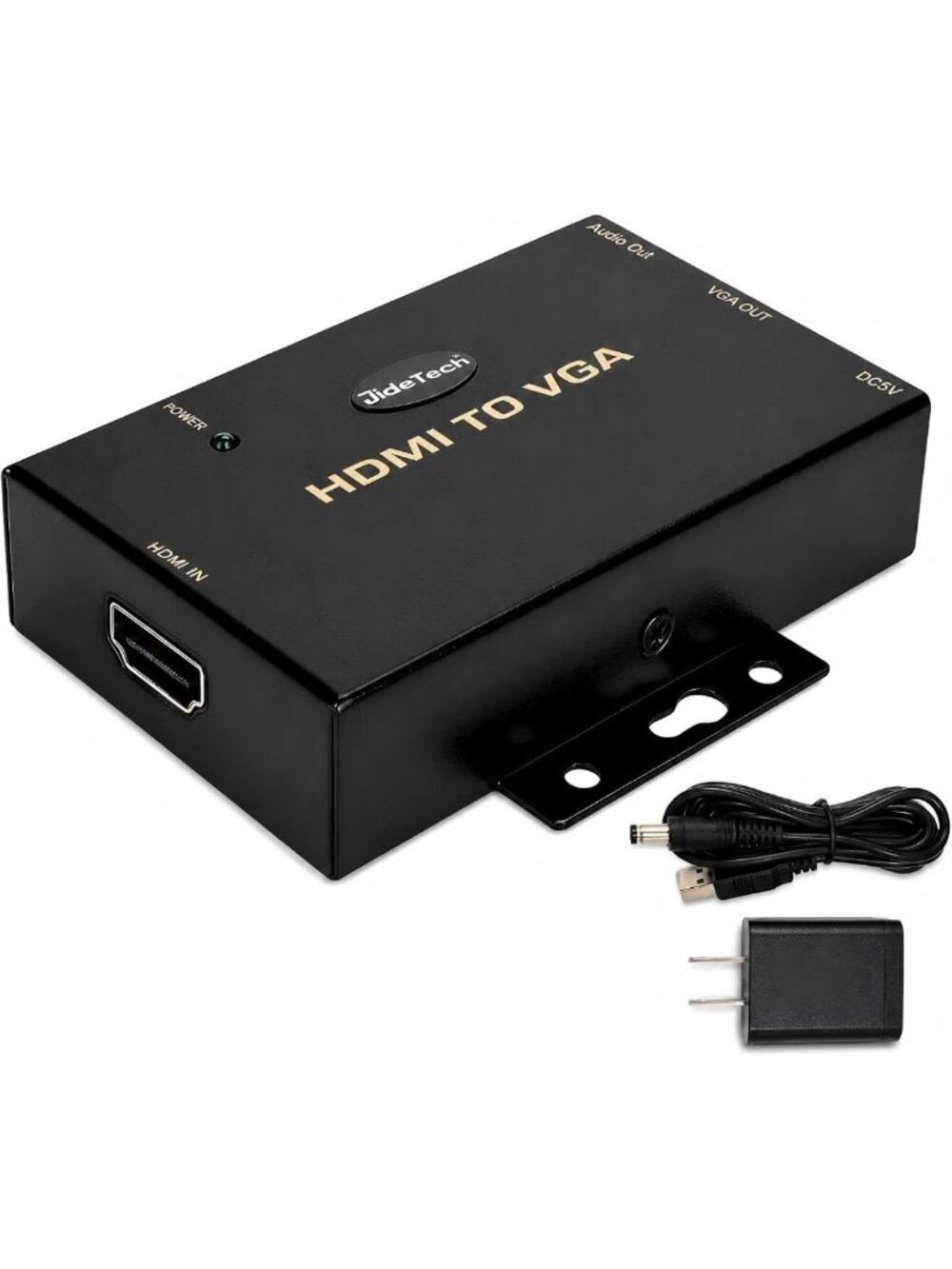 JideTech HDMI to VGA Converter with Audio, 1080P Active HDMI Source to VGA